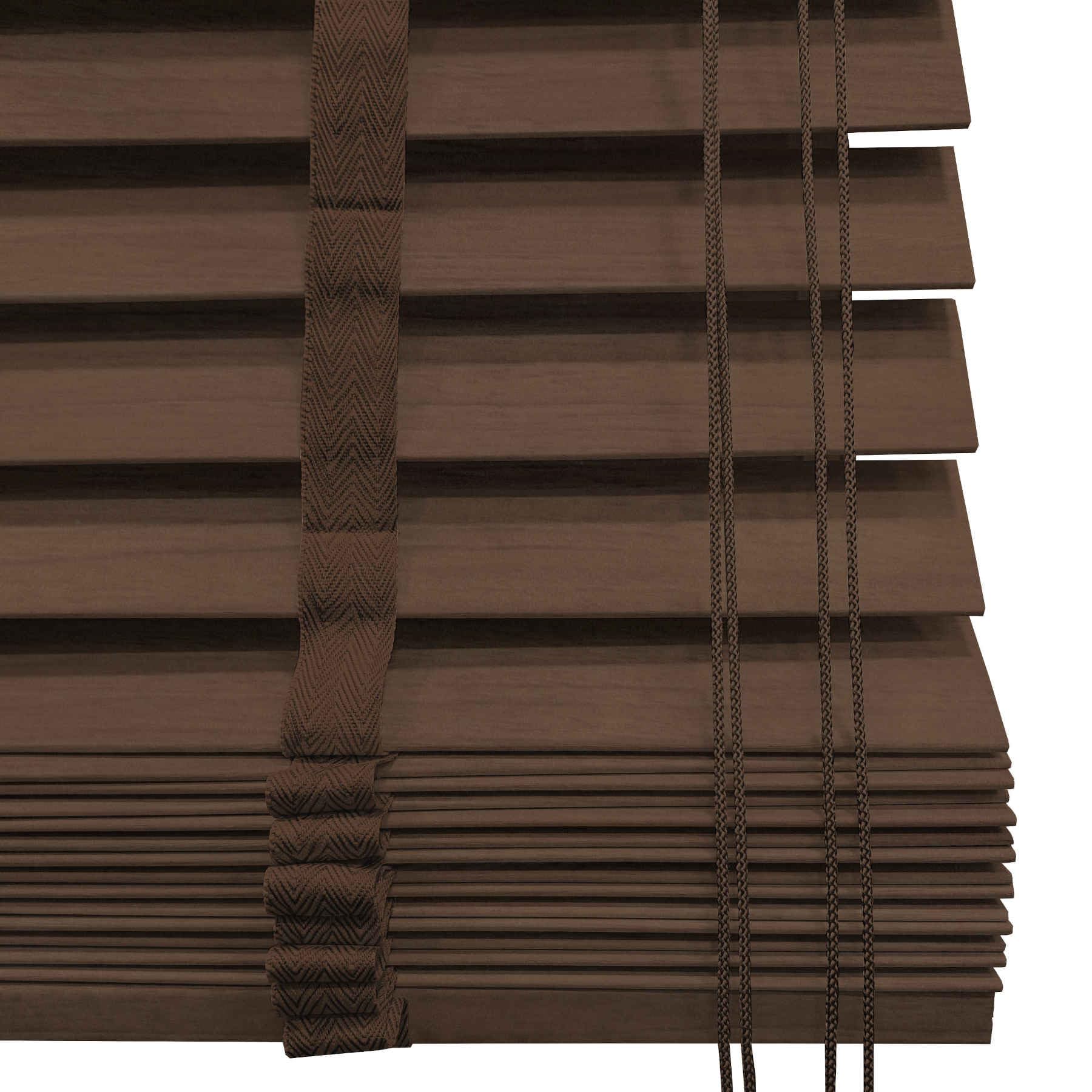Persiana Veneciana de Madera Maciza Premium (40cm hasta 240cm de Ancho). Color Nogal. Medida 110 cm x 160 cm para Ventanas y Puertas