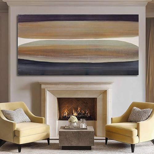 Miniatura 7 de SHEYOYE Decoración artística de pared marrón, lienzo abstracto grande, decoración para colgar en la pared para comedor, carteles estéticos y