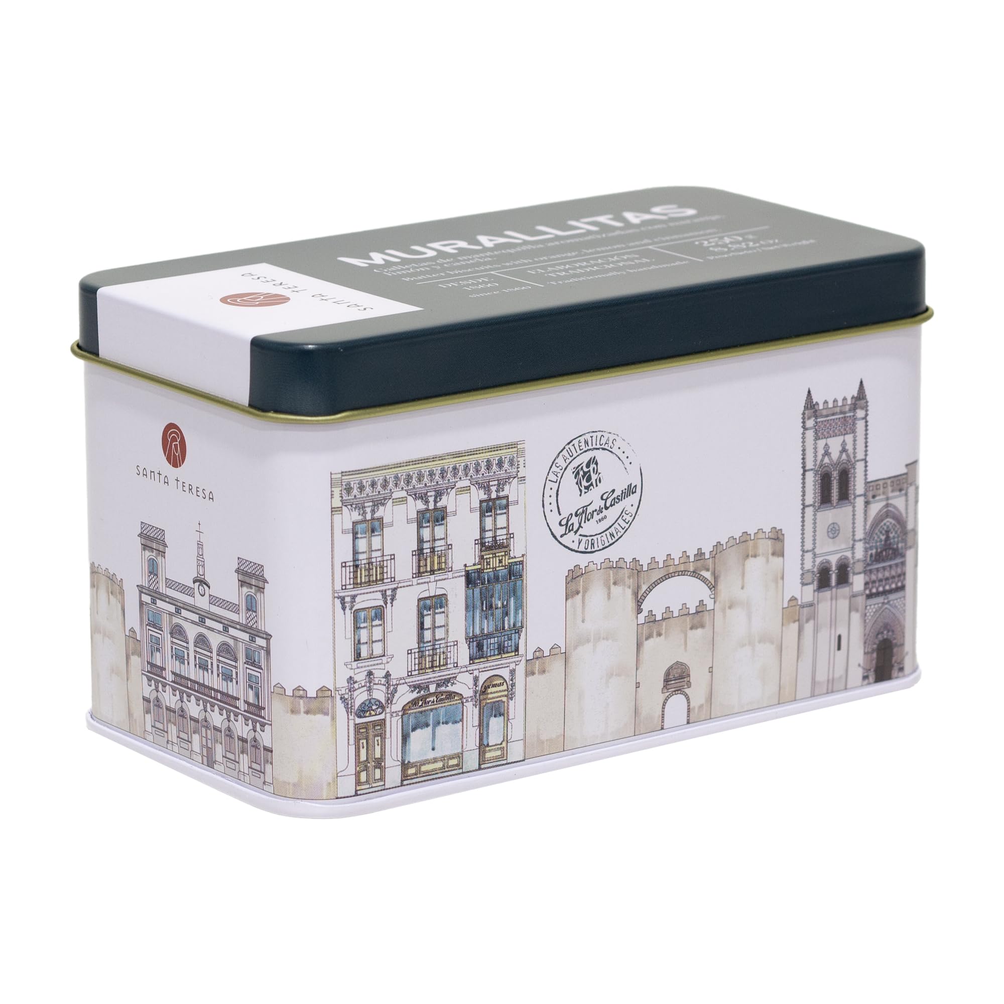 Santa Teresa - Murallitas - Galletas De Mantequilla Tradicionales Con Suave Aroma A Naranja, Limón, Canela Y Vainilla - Elaboradas De Forma Artesanal Sin Conservantes Ni Aditivos. 250g