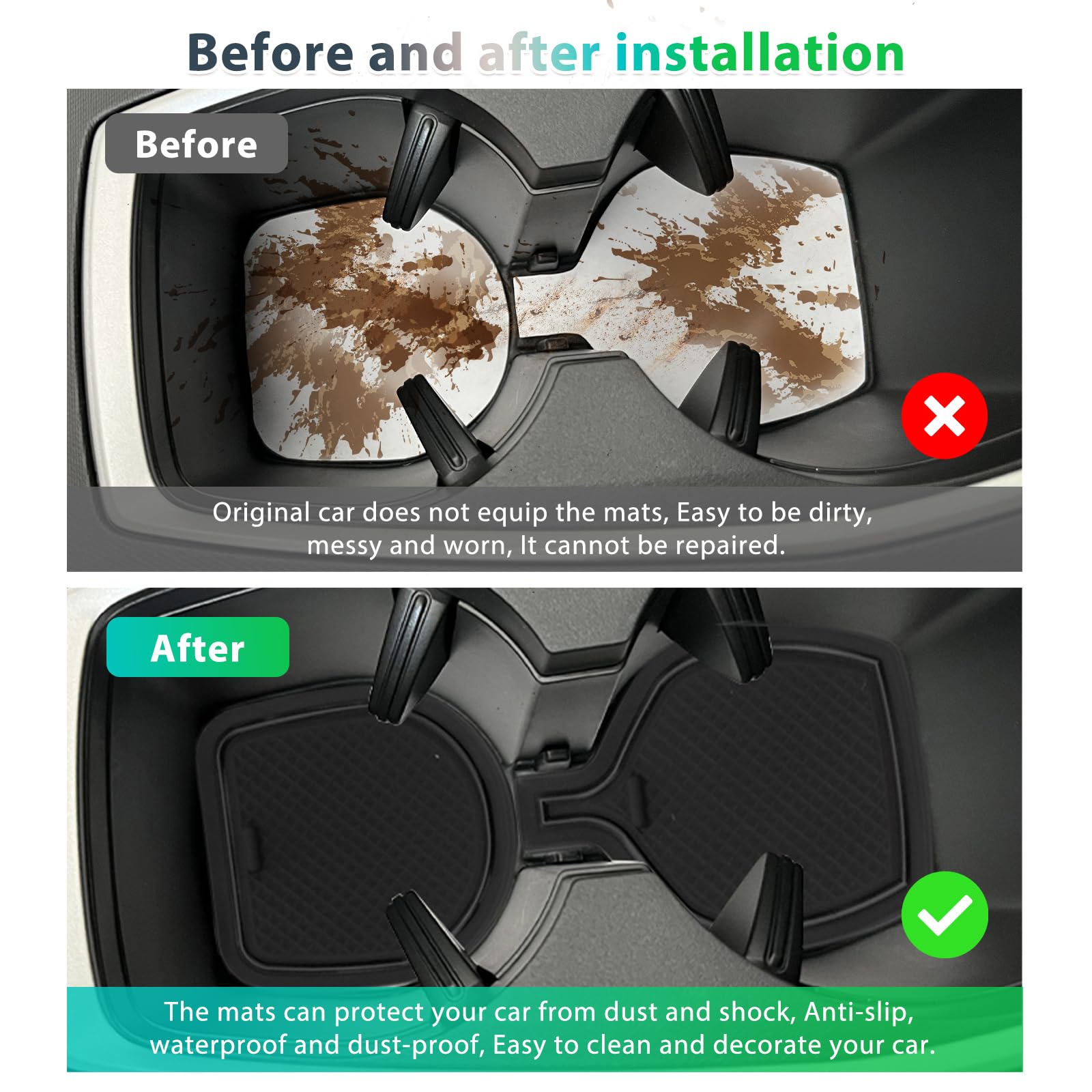 Accessoire Auto Rangement Organisateur Accoudoir Peugeot E-3008/E-5008 2024-2026 - Avec Boîte à Monnaie Et Tapis Antidérapant Boîte Console Centrale