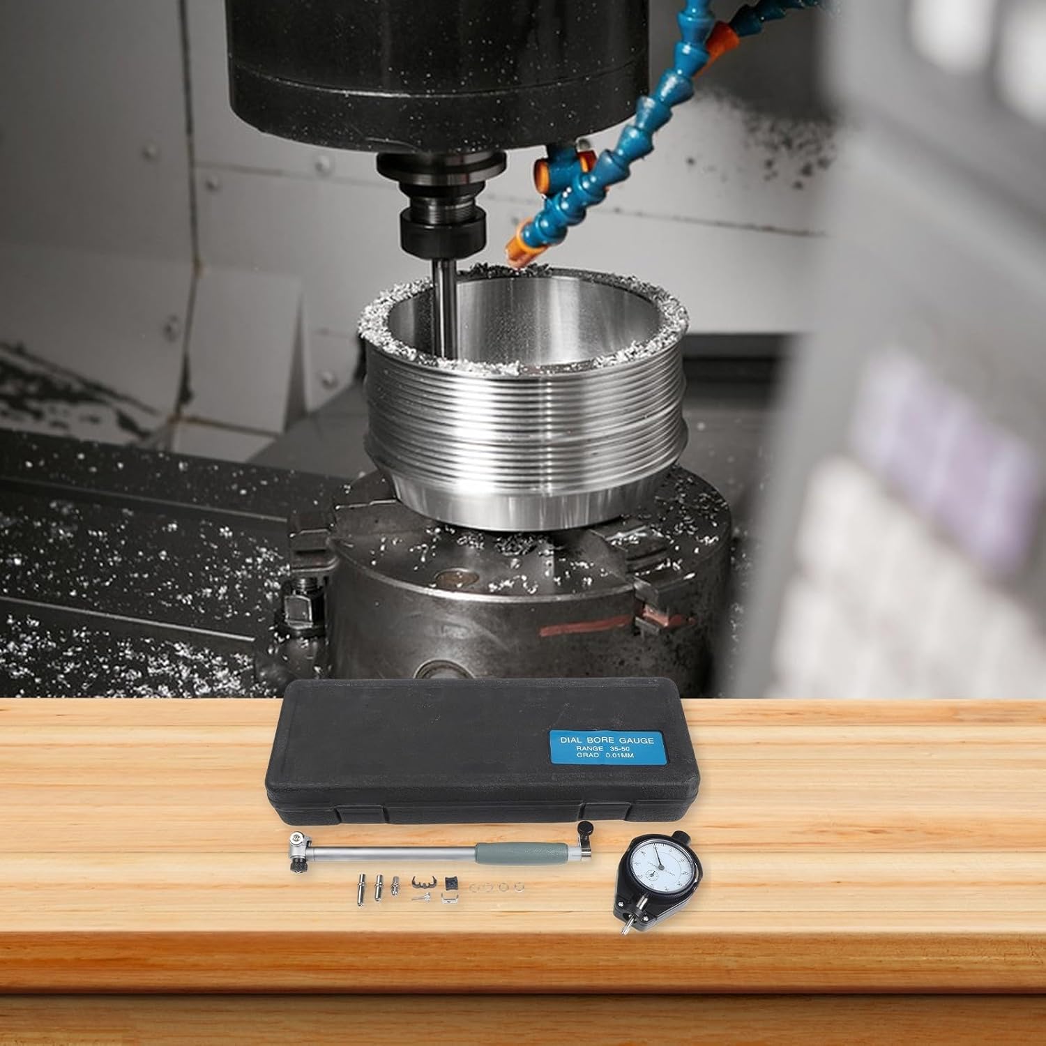 Digital Bore Gauge 0.01mm Accuracy, Steel Internal Diameter Measuring Tool with Indicator, 50-160mm Range Metalworking Inspection(35-50mm)