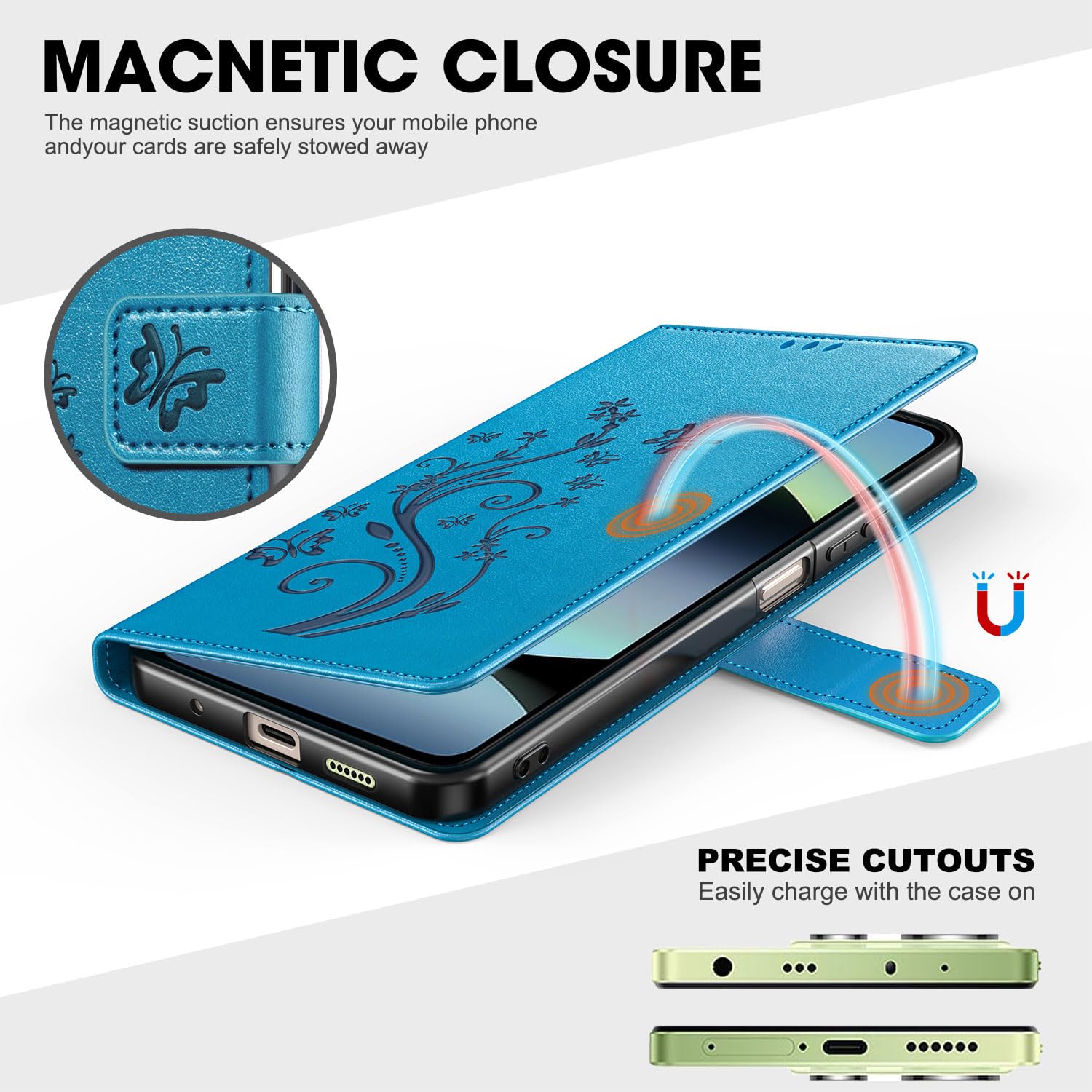 Coque Portefeuille Pour Xiaomi Redmi Note 14 4G – Cuir PU, Fentes Cartes, Stand Intégré, Avec Verre Trempé Et Protection Caméra - 6