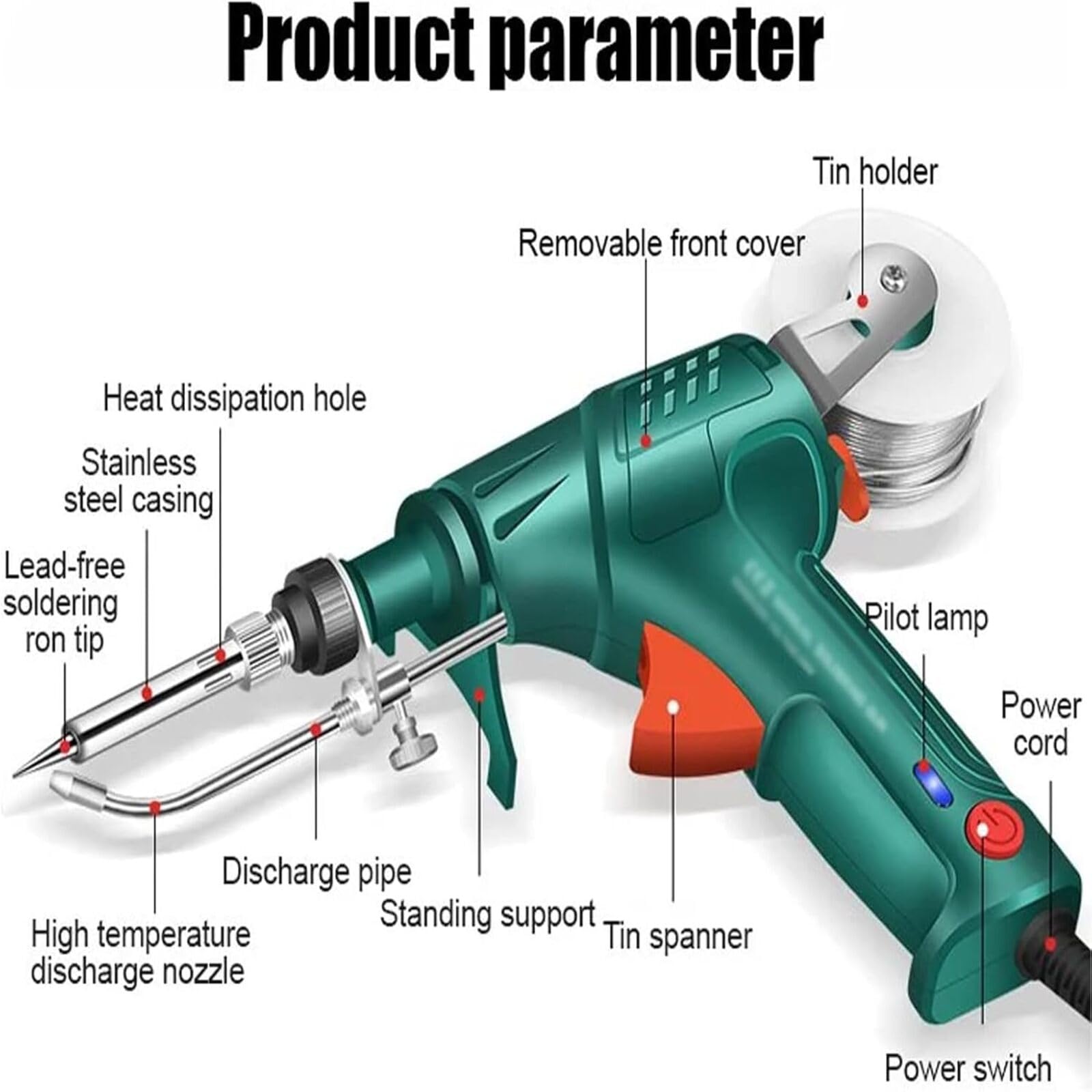Ensemble de fer à souder, ensemble de pistolet à souder multifonction, kit de soudage à l'étain à envoi automatique, pistolet à étain à alimentation manuelle à chaleur interne, for les réparations de