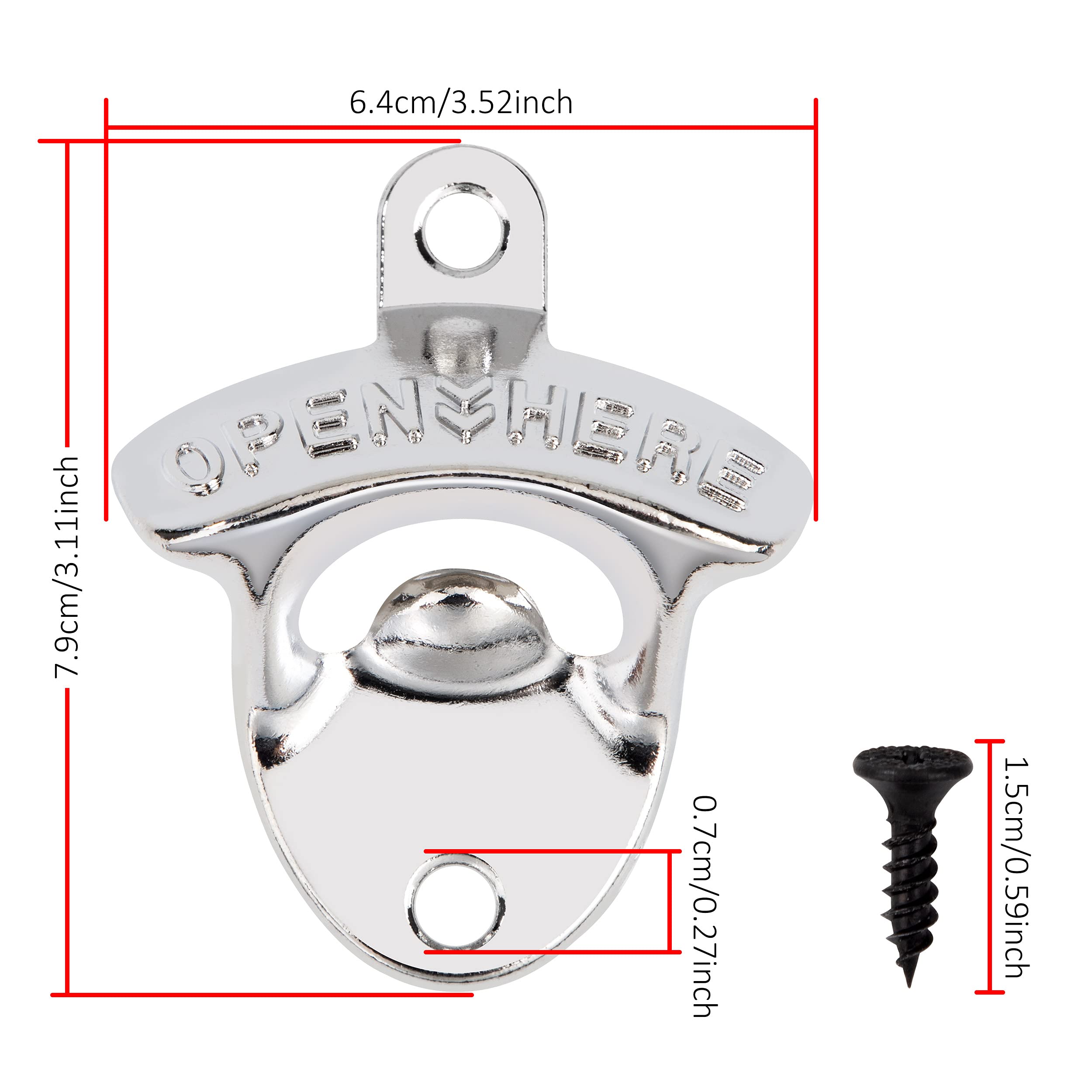 Wit En Zwart Flesopener Voor Aan De Muur - Set Of 10 - Vintage Stijl Voor Keuken Bar Feest Etc