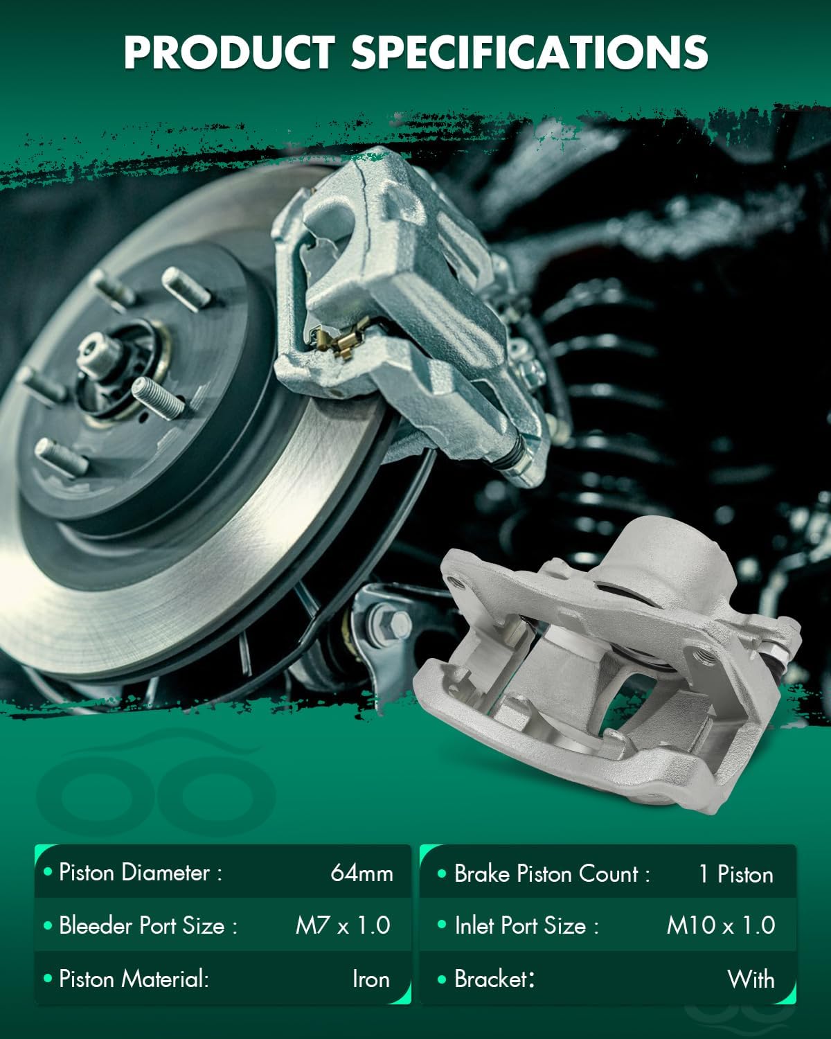SCITOO Front Left Brake Caliper With Bracket 19B2714 Compatible For Toyota Avalon 2005-2007 For Toyota Camry 2005-2006 For Toyota Sienna 2004-2010 For Toyota Solara 2004-2008