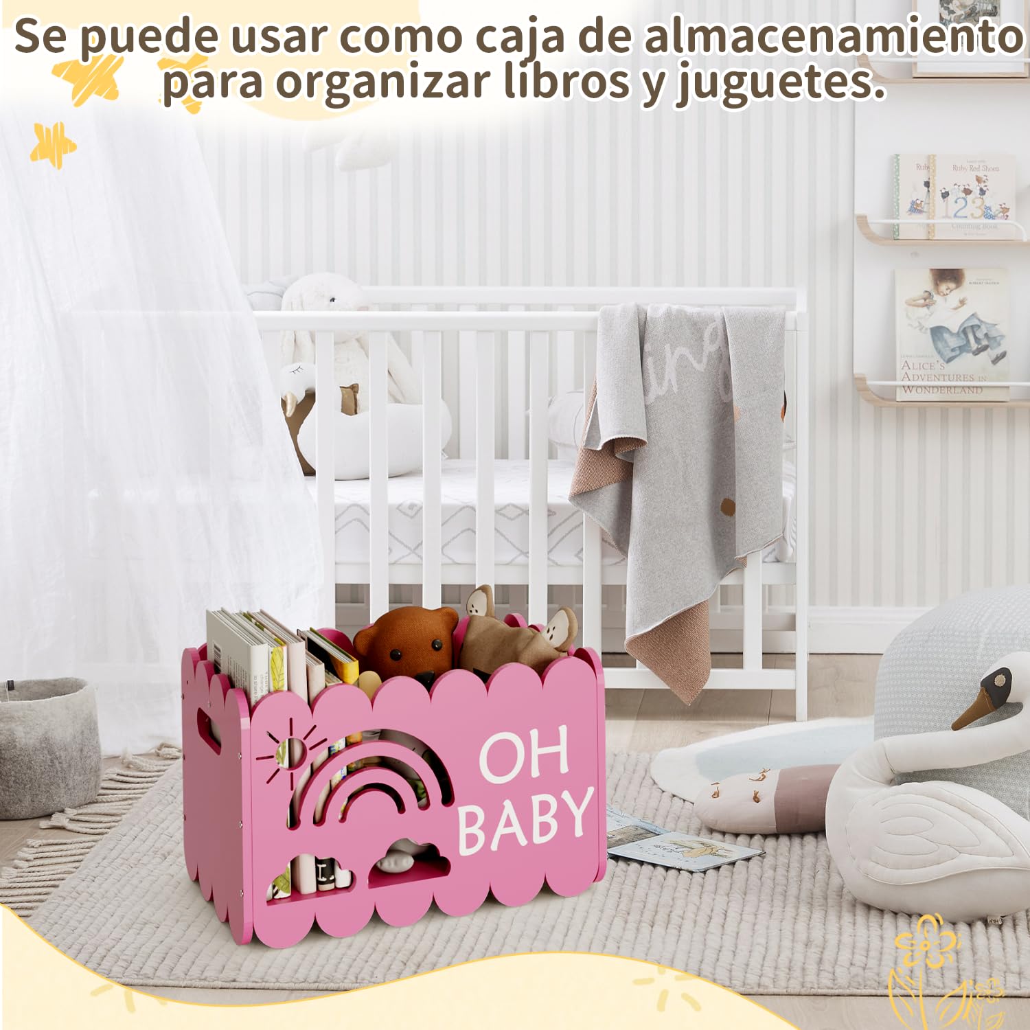 Regalos Para Bebes Recién Nacidos - Wooden cesta regalo Bebe- Regalos Bebes Recien Nacidos Originales Niña O Niño, Regalos Para Baby Shower, Cesta Organizadora Bebe, Cestas Bebe Regalo