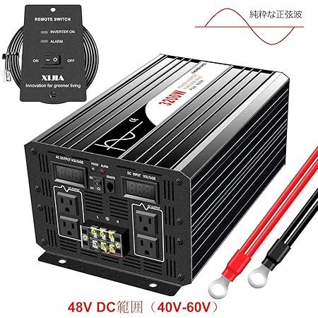Amazon Xijia純正弦波 インバーター30w Dc 48vをac 100v 変換器 50 60hz 瞬間最大6400w 車から家庭用電源 非常電源 補助電源に 防災 太陽光発電 Ledディスプレー搭載 Dc48v 範囲 40v 60v 30w インバーター コンバーター 車 バイク
