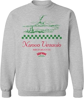 2Bhip The Sopranos Nuovo Vesuvio Ristorante Graphic Sweatshirt Gray