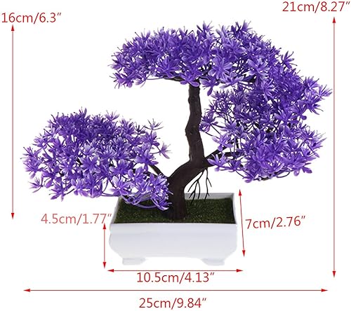Miniatura 4 de Bonsái de pino artificial, imitación de invitado, mini plantas de árbol de simulación con maceta para decoración del hogar, oficina y centros de