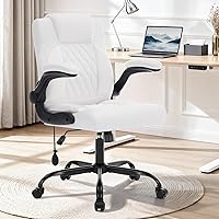 Vista 2 de Silla de oficina con soporte lumbar inflable ajustable, silla de escritorio ergonómica de cuero para computadora con brazos abatibles, bloqueo