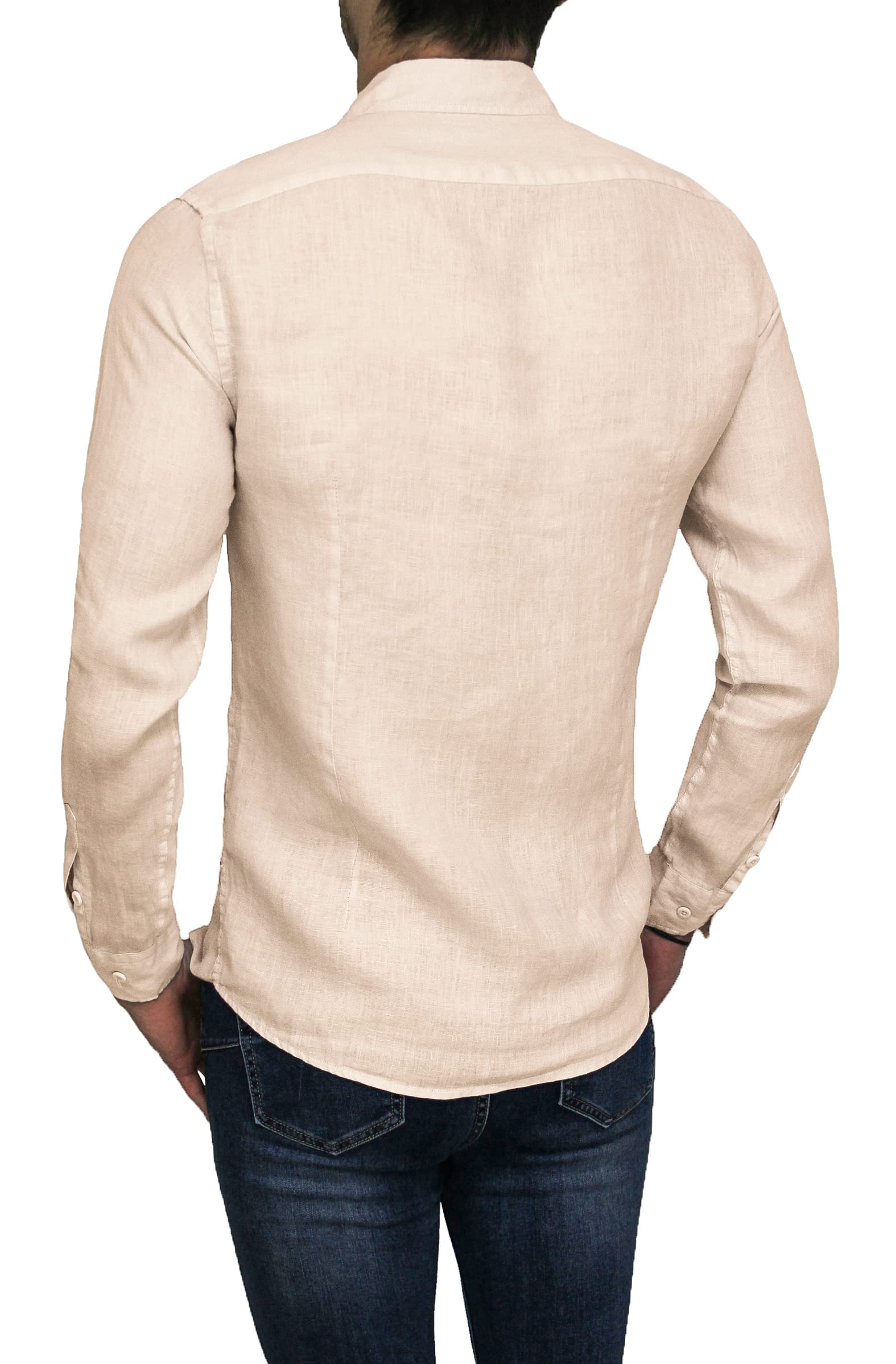 Camicia Lino Uomo Sartoriale Primavera Estate Casual Elegante