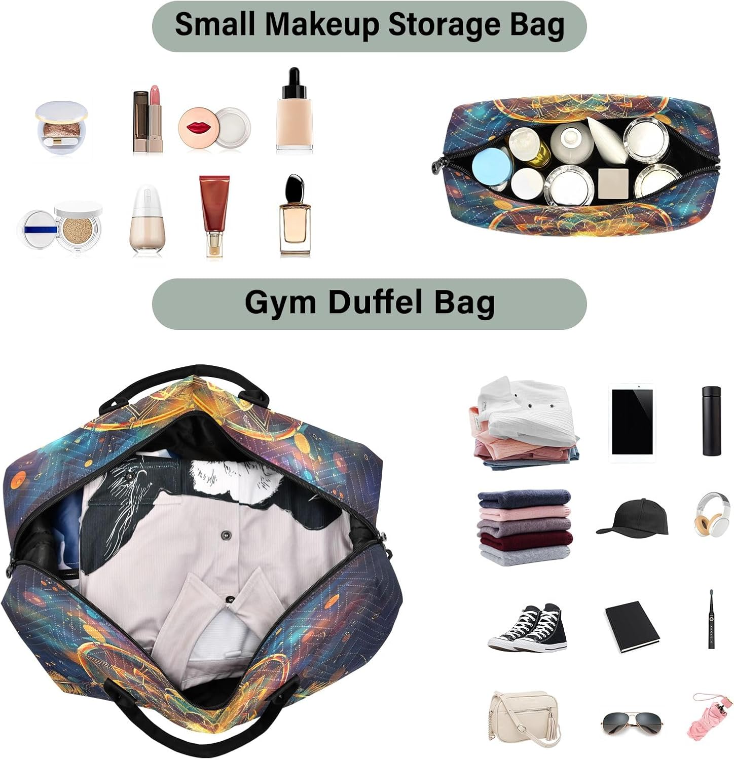 Mystical Dreamcatcher Travel Duffle Bag Gym Yoga Carry on Bags for Men Women Weekender Bag
