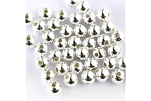 (TM) 50pcs Genuine 925 Sterling Seamless Silver Round Ball Beads Spacer for...