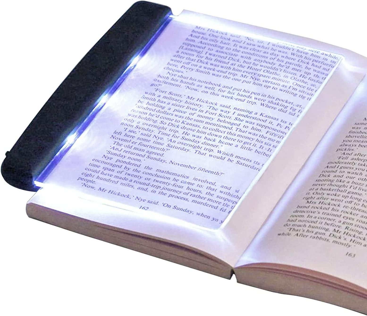 Agatige LED Book Reading Light, Flat Booklights for Reading in Bed at