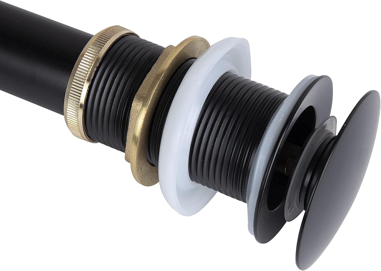 KOADD Bathroom Sink Drain without Overflow, Pop up Drain Stopper with Big Cap, for Vessel Sink, Matte Black - - 