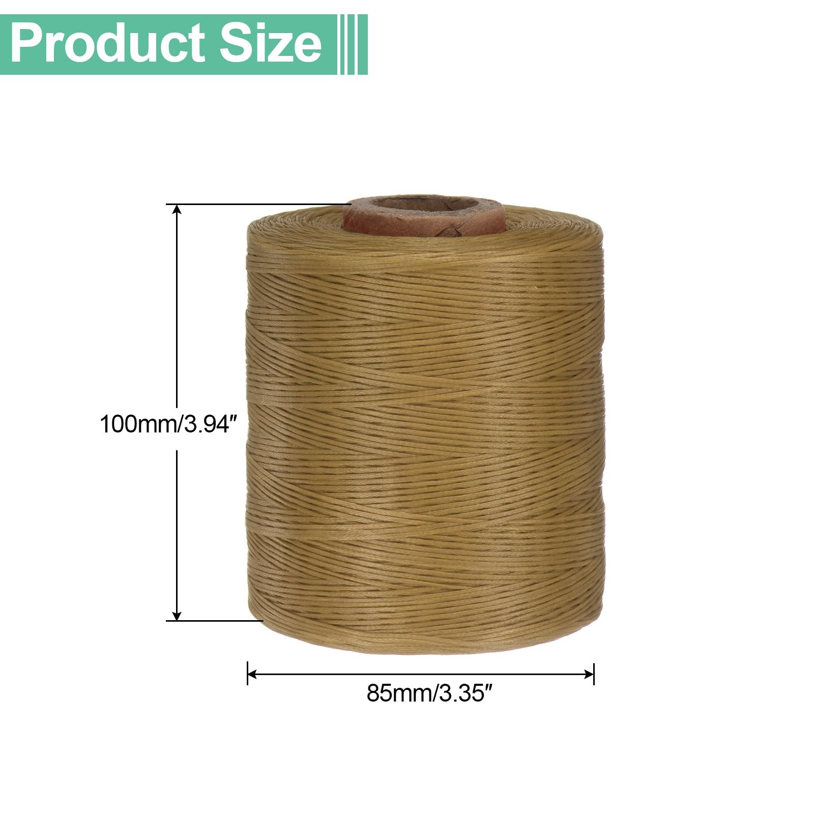 QUARKZMAN 210D 1mm Flaches Gewachstes Faden 766 Yards Polyester Leder Nähen Gewachstes Schnur Hand Nähen Gewachstes Kordel für Leder Nähen Buchbinden DIY Handwerk Sand Gelb