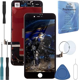 for iPhone 7 Plus 5.5 Inch Black Retina HD 3D Touch LCD Digitizer Display Screen Replacement Frame Assembly with Repair Tool kit Compatible Model A1661 A1784 A1785