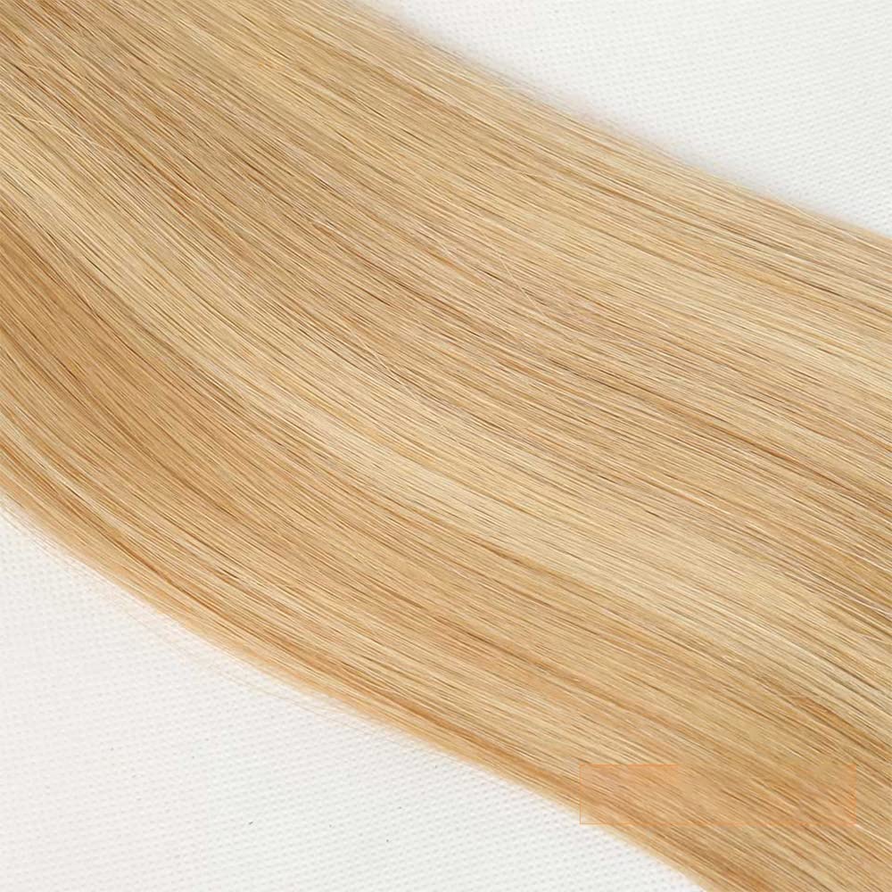 Highlight Blonde Straight Bundles Human Hair Ombre Honey Blonde Bundles P27/613 Human Hair Bundles Double Weft Tow Tone Brazilian Hair Extensions Soft And Silky Bundles for Women (16 18 20 Inch)