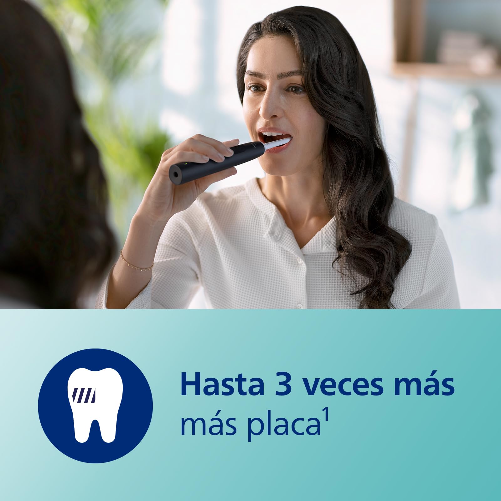 Philips Sonicare serie 3100, cepillo dental eléctrico, sónico, sensor de presión y temporizador, negro, HX3671/14, Negro