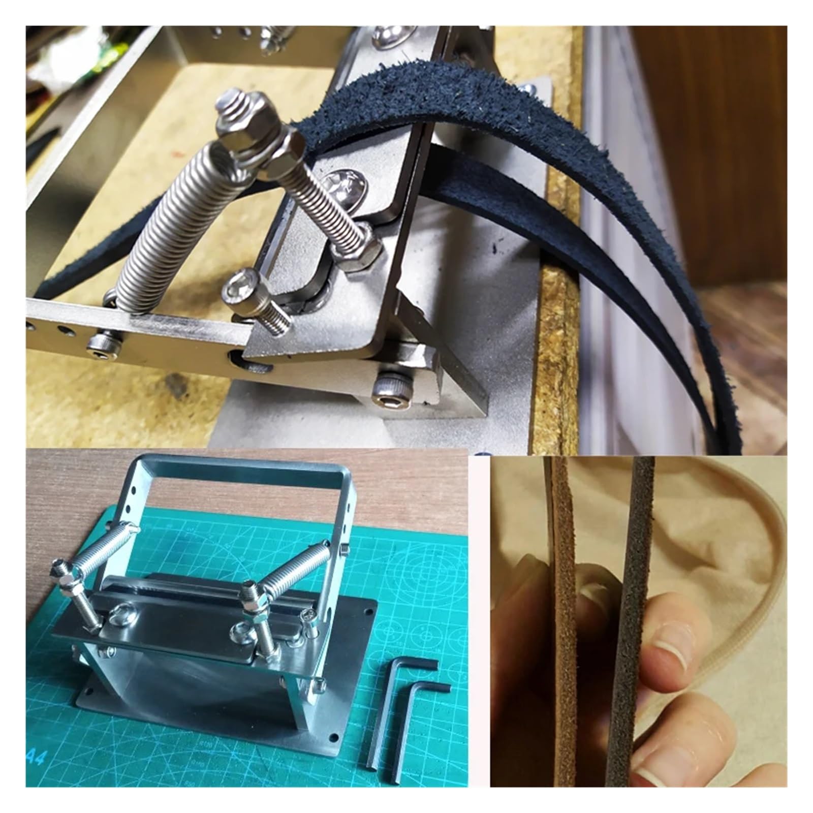 Máquina Manual de adelgazamiento de correas de tiras DIY, herramienta de rodillo pelador de corte for máquina divisora ​​de cuero de vaca Herramienta eléctrica
