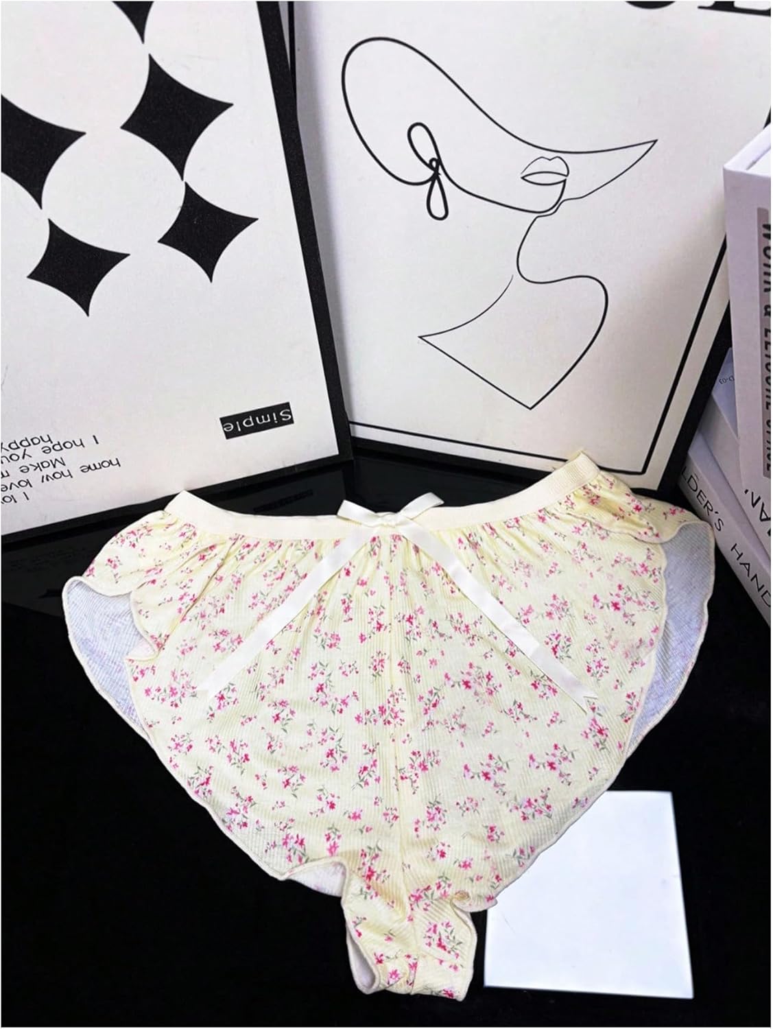 SHENHE Women's Pajama Shorts Split Leg Floral Cheeky Lounge Shorts Coquette Flowy Sleep Bottoms - Image 5