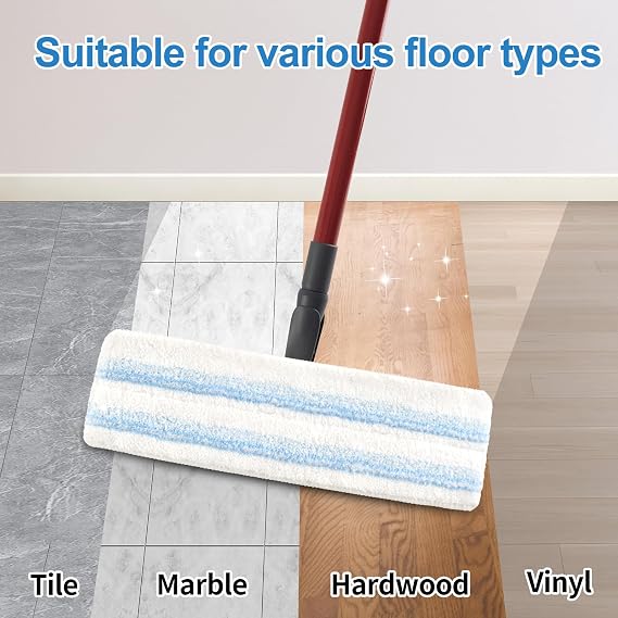 O-Cedar H2prO Flat Mop System Replacement Mop Pad Replacement Microfiber Mop Replacement Head O-Cedar/Vileda H2prO Flat Mop, Washable Reusable Mop Pad Refill, Deep Cleaning Pack of 4