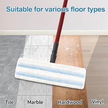 O-Cedar H2prO Flat Mop System Replacement Mop Pad Replacement Microfiber Mop Replacement Head O-Cedar/Vileda H2prO Flat Mop, Washable Reusable Mop Pad Refill, Deep Cleaning Pack of 4