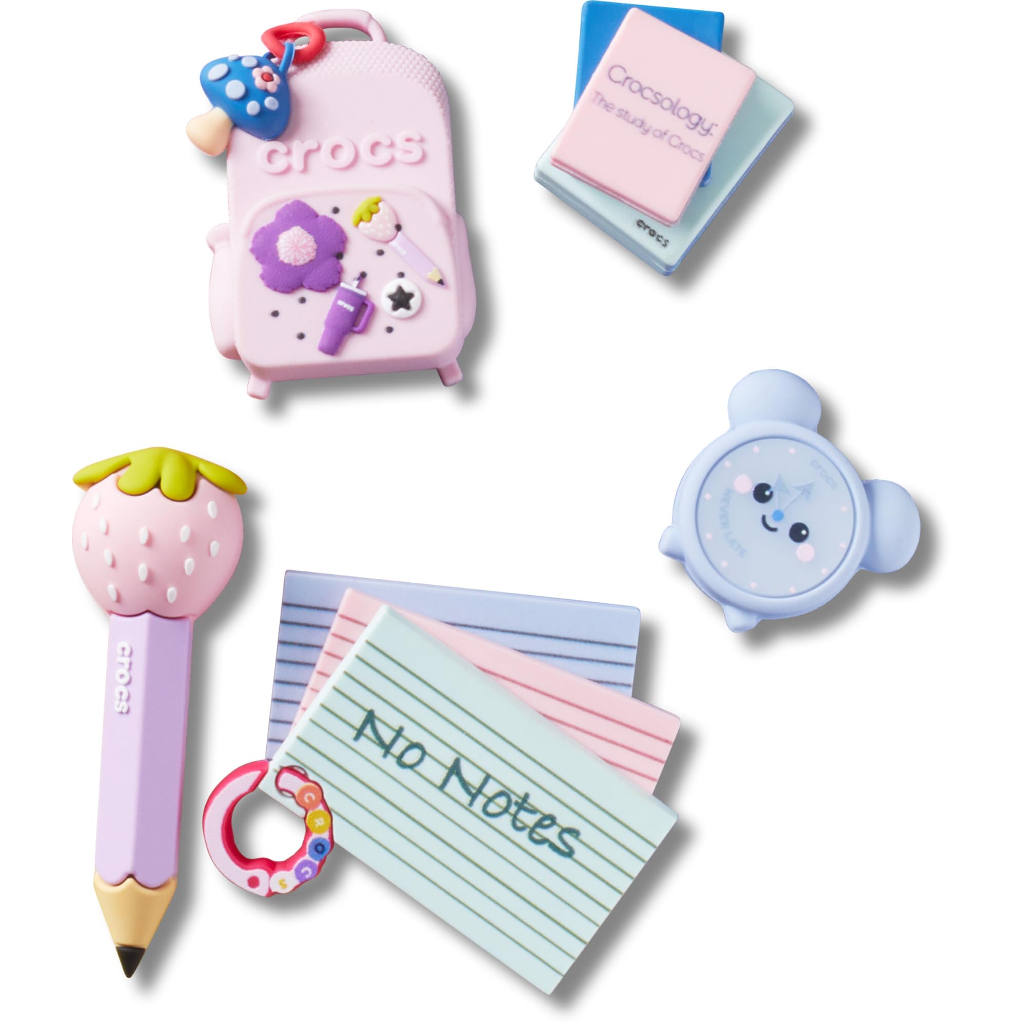 Crocs Jibbitz Charms, Girly Back to School 5 Pack