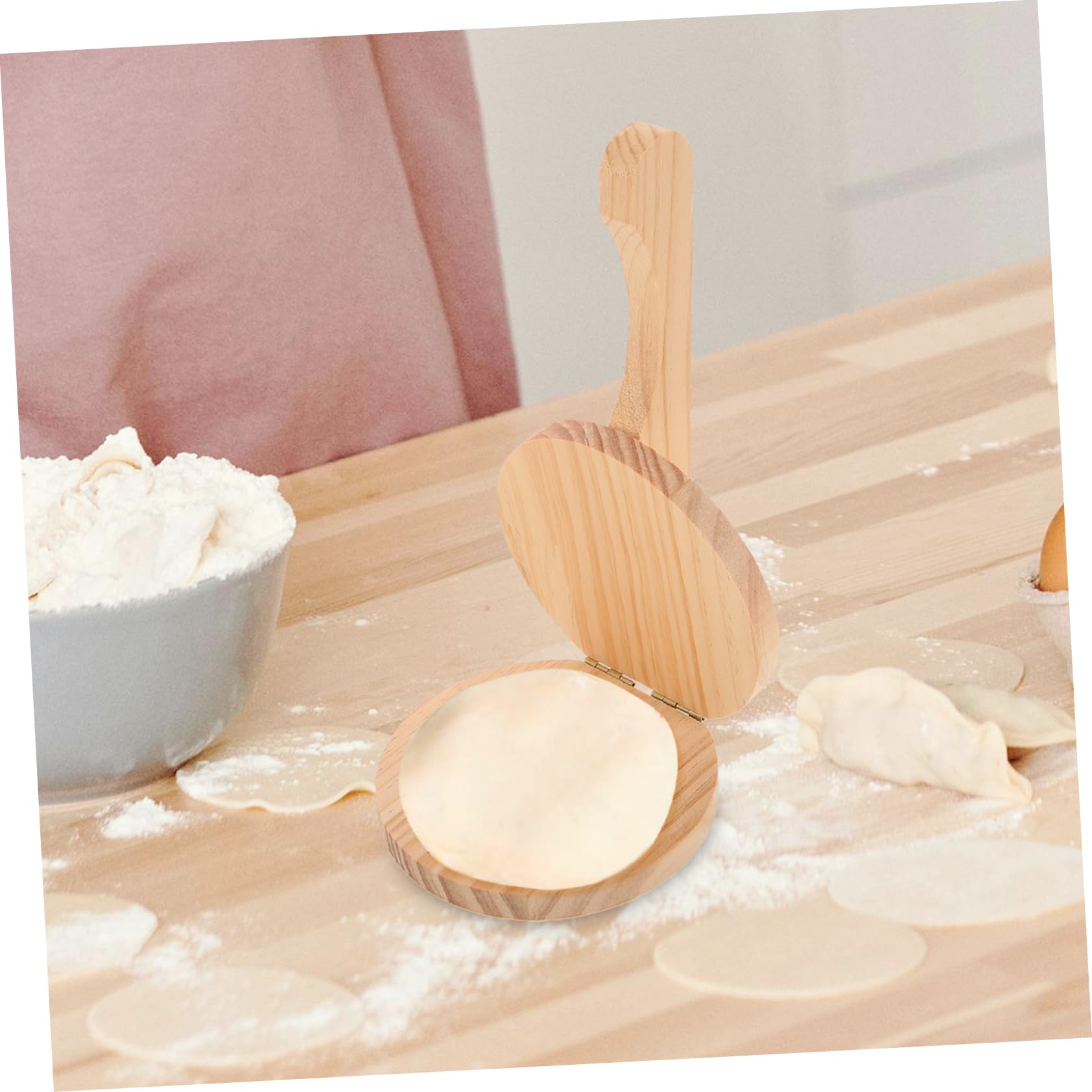Alipis Dumplings Maker Dough Presser Leather Press Plate Dumpling Maker Mold Wood Tortilla Press for Home Use