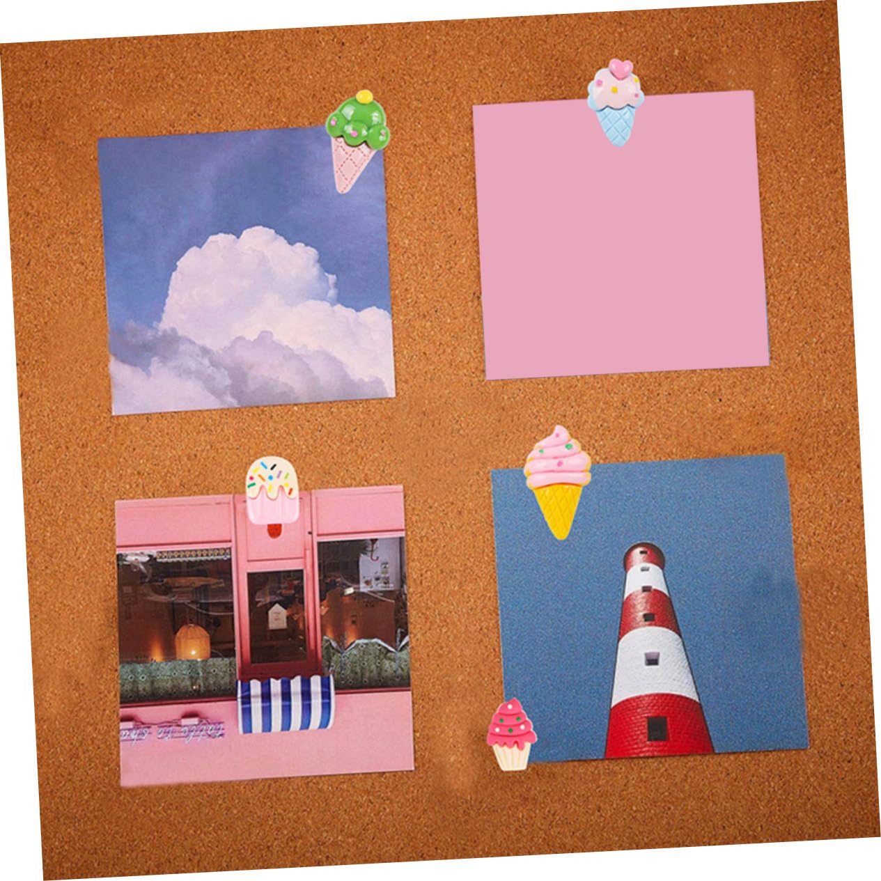 ARTIBETTER 3 set Puntina Da Disegno A Forma Di Gelato Puntine Da Disegno Accessori Per La Casa Puntine Da Disegno A Forma Di Gelato Puntine Da Disegno Per Uso Quotidiano Puntina Da 30 pezzi*3
