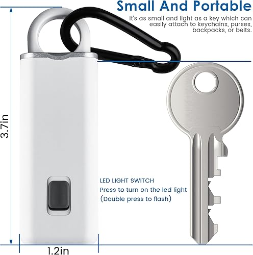 Miniatura 3 de Alarma de seguridad personal recargable para mujeres, adolescentes, ancianos y niños, alarma de seguridad de 130 dB con luz estroboscópica LED y