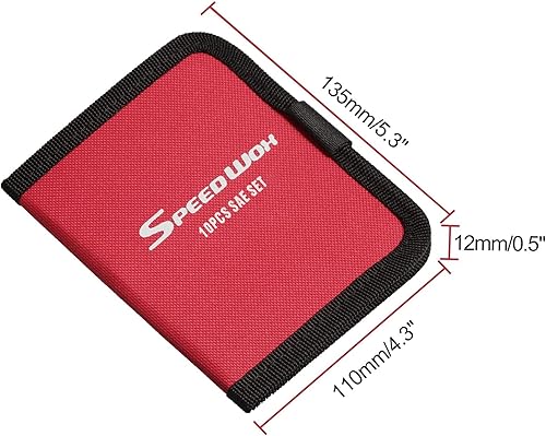 Miniatura 6 de SPEEDWOX Bolsa organizadora de herramientas de 10 bolsillos, bolsa de almacenamiento de herramientas para llaves pequeñas, SAE 532-716 pulgadas,