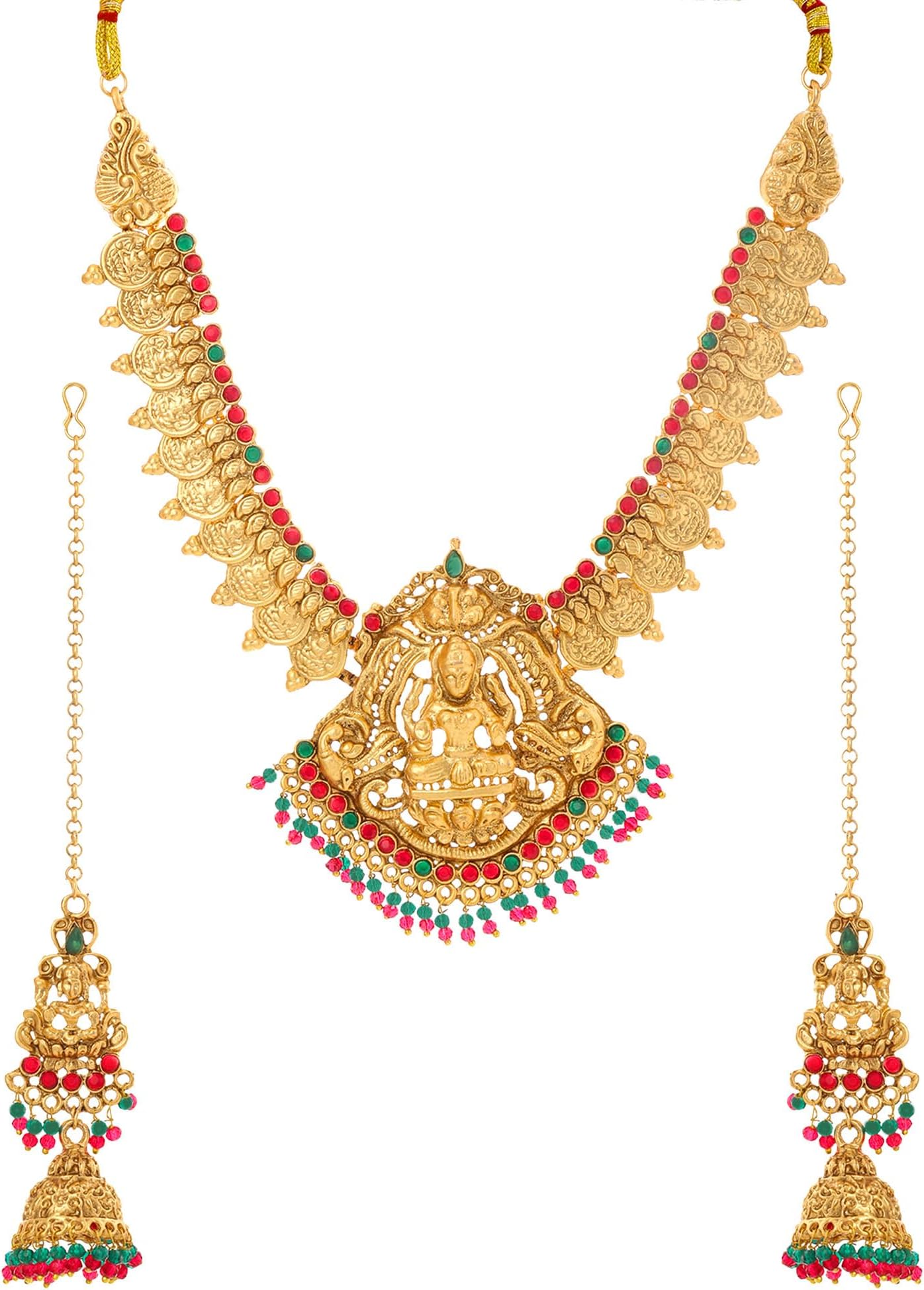 Yellow Chimes Jewellery Set for Women and Girls | Gold Plated Temple Jewellery Set Traditional | Accessories Jewellery for Women| Birthday Gift for girls and women Anniversary Gift for Wife