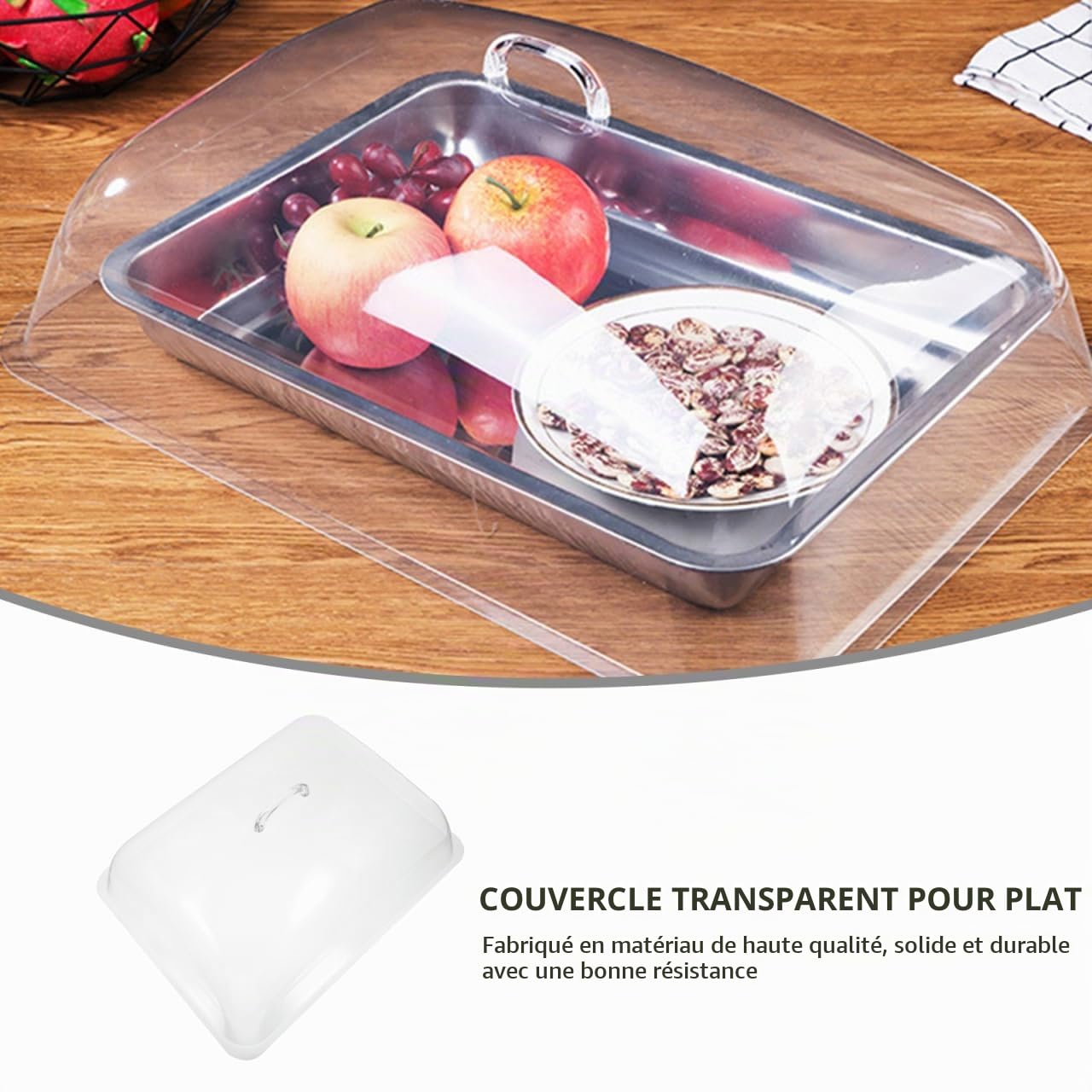 Mipcase Cloche Alimentaire Transparente Rectangulaire 37,5x28,5 cm – Protection Anti-Mouche pour Gâteau & Fromage – Couvre Plat Réutilisable for Extérieur & Buffet