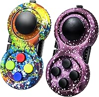 Vista 14 de WTYCD juguete original de concentración Fidget, juego de controlador clásico de goma con 8 funciones Fidget y cordón - Excelente para aliviar