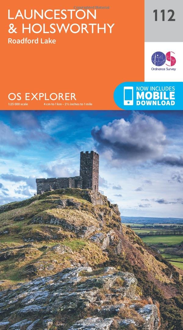 Ordnance Survey Unisex Orange Explorer 112 Launceston & Holsworthy Map With Digital Version