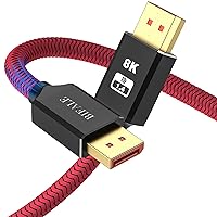 Vista 10 de BIFALE Cable DisplayPort 2.1 de 6.6 pies con certificación VESA, cable DisplayPort de 16K 2.0 compatible con HDR, DSC 1.2a, 80Gbps, 16K @60Hz, 8K