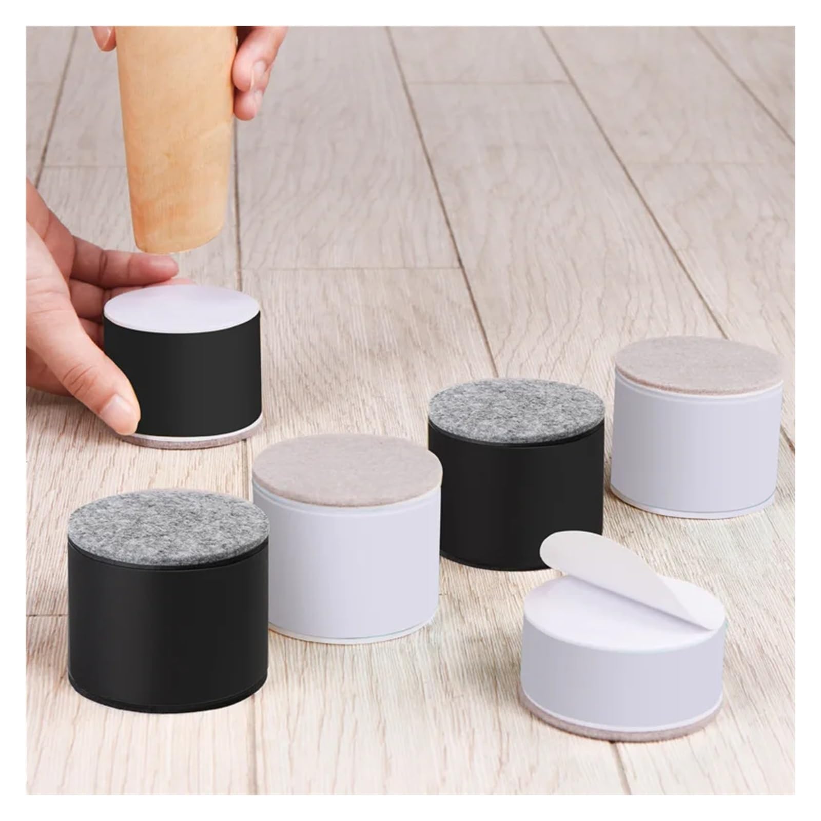 Rialzi per Mobili da Letto 4 pezzi di piedini rialzati for mobili in acciaio al carbonio, for divani, tavoli e sedie, rotondi, resistenti, for proteggere il pavimento.(Round-black-100mm)