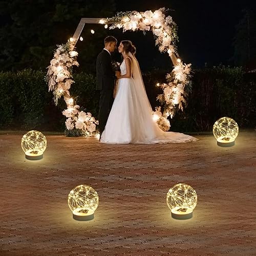 Miniatura 8 de Luces flotantes de piscina alimentadas por energía solar, brillan en la oscuridad, luces solares de globo solar blanco cálido que flotan, 6.9