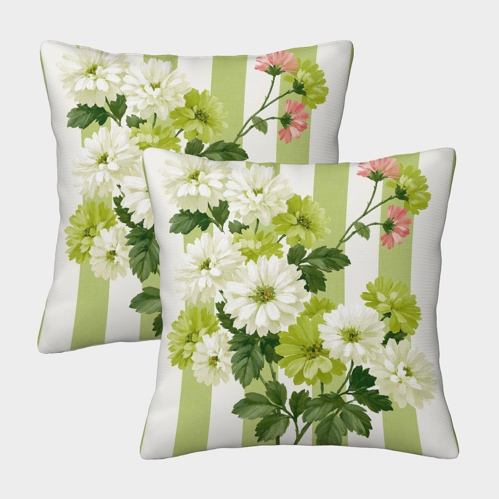HWEICOIN 3D Printed Daisies Square Pillowcases Dinosaurs Square Throw Pillow Decorative Super Soft Pack of 2 for Patio,Couch, Tent, Balcony And Sofa 45x45cm