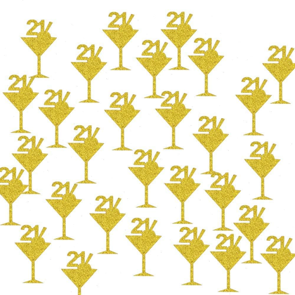 21st Birthday Confetti PVC Centerpieces Cocktail Cute Tags
