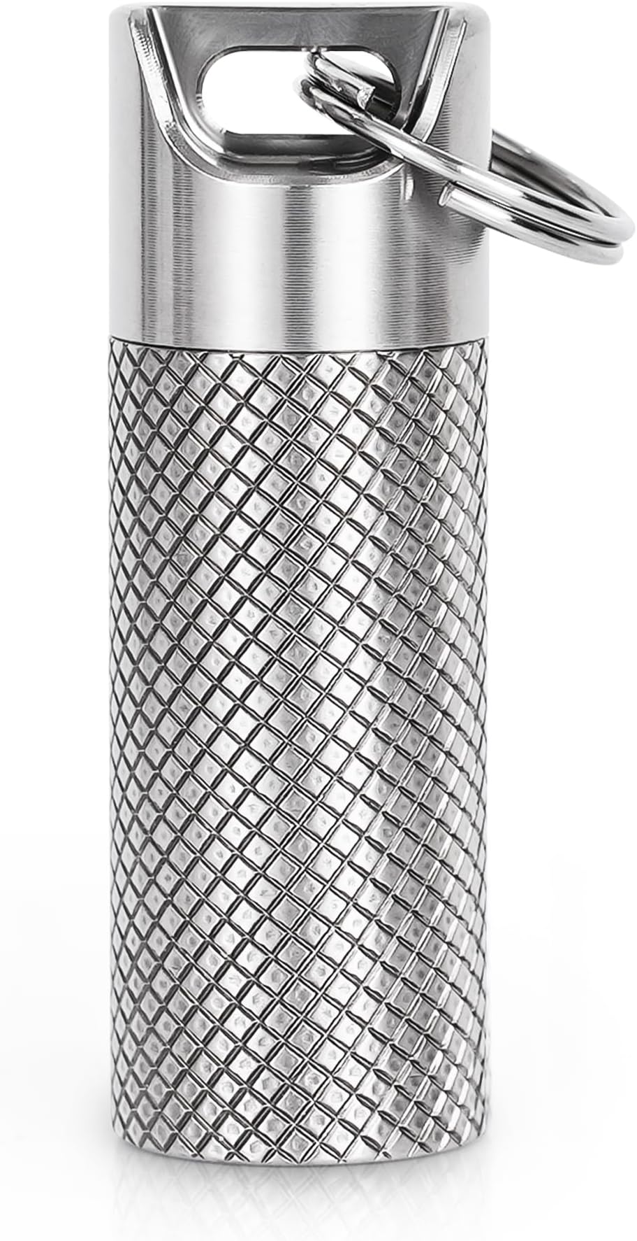 Pill case, Titanium Pill Box Keychain - 100% Waterproof Medicine Organizer, Keychain Pill Container for Emergency Pills, Outdoor Travel Camping