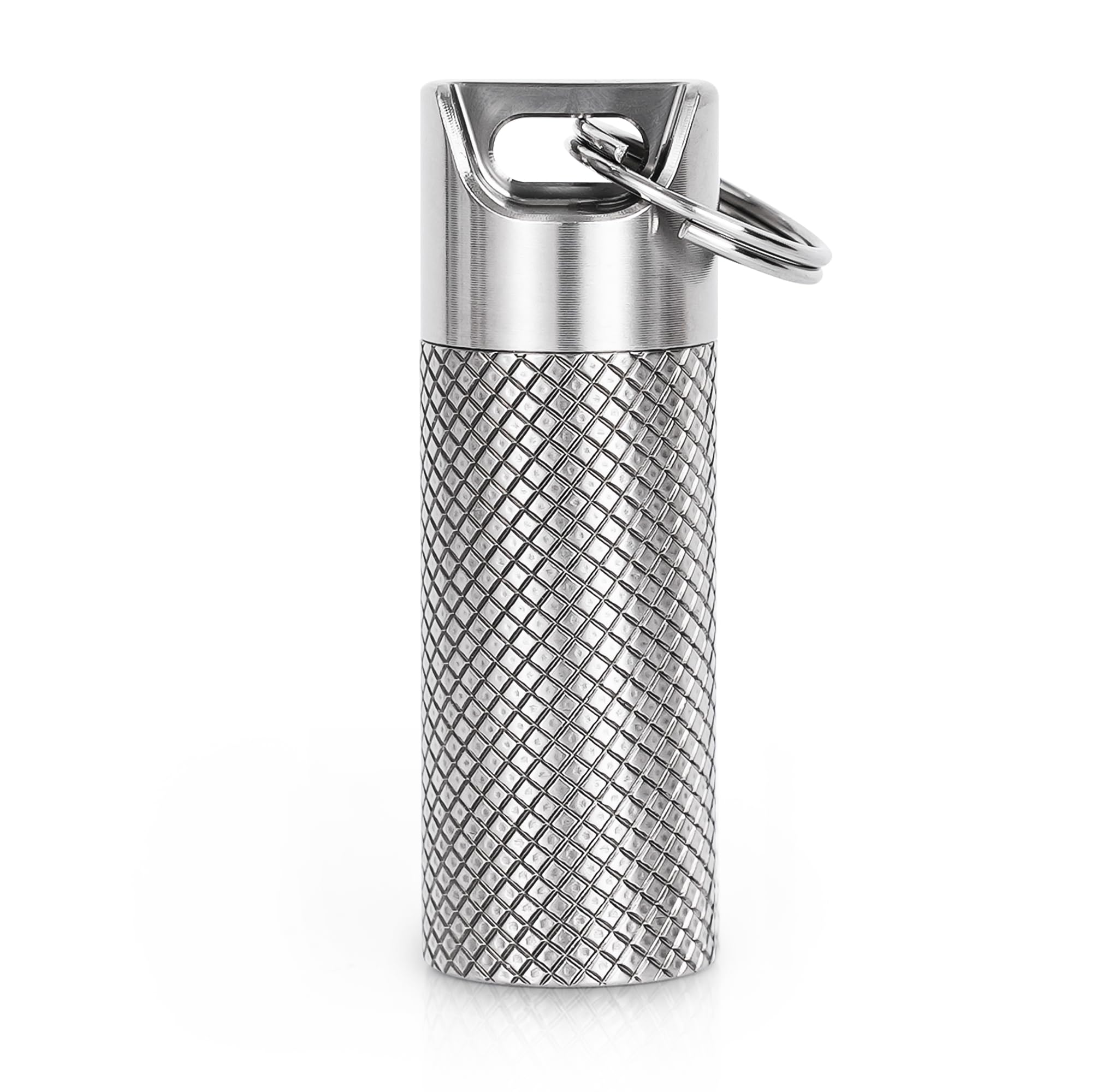 Pill case, Titanium Pill Box Keychain - 100% Waterproof Medicine Organizer, Keychain Pill Container for Emergency Pills, Outdoor Travel Camping