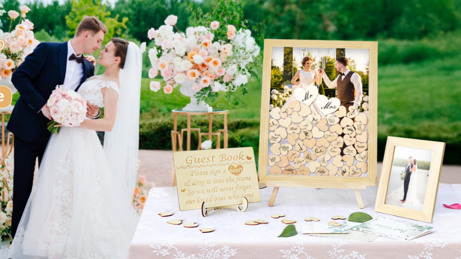 Amazon.com: OurWarm Wedding Guest Book Alternative, Drop Top Frame