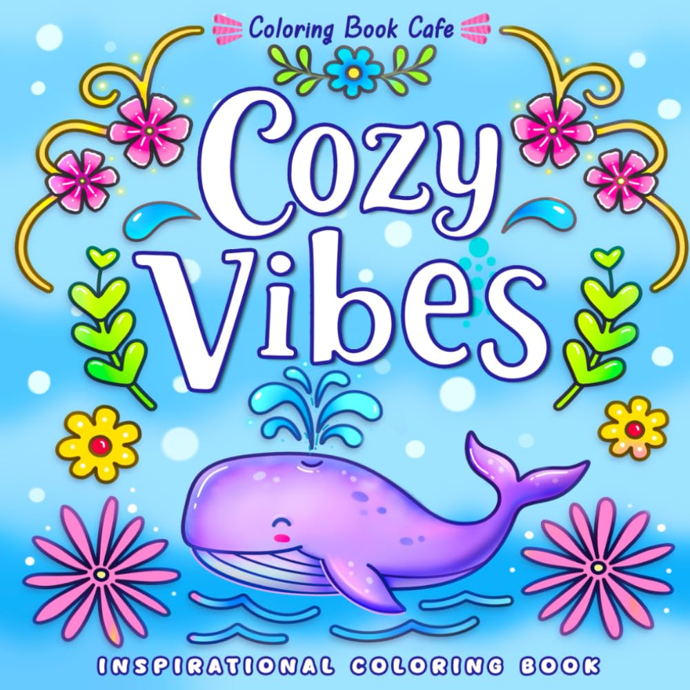 Cozy Vibes: Coloring Book for Adults and Teens Featuring Inspirational Words with Whimsical Patterns and Lovely Floral Designs for Relaxation