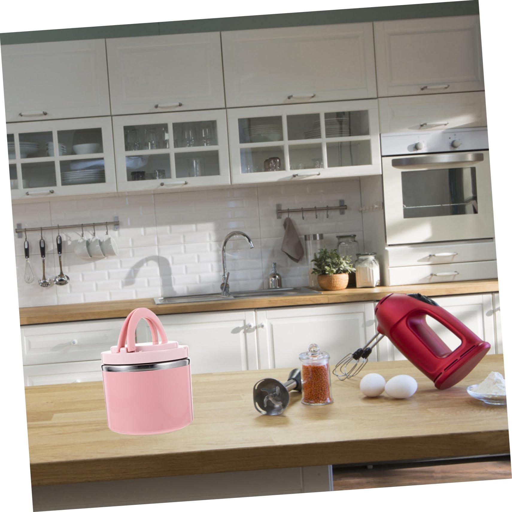 Contenitore Pranzo Acciaio Inossidabile 1000ml Rosa Antiriflusso