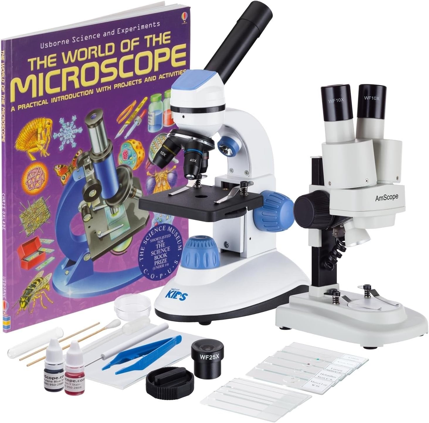 IQCrew Science Discovery Set with 20X Stereo Microscope and 1000X Compound Microscope for and Students