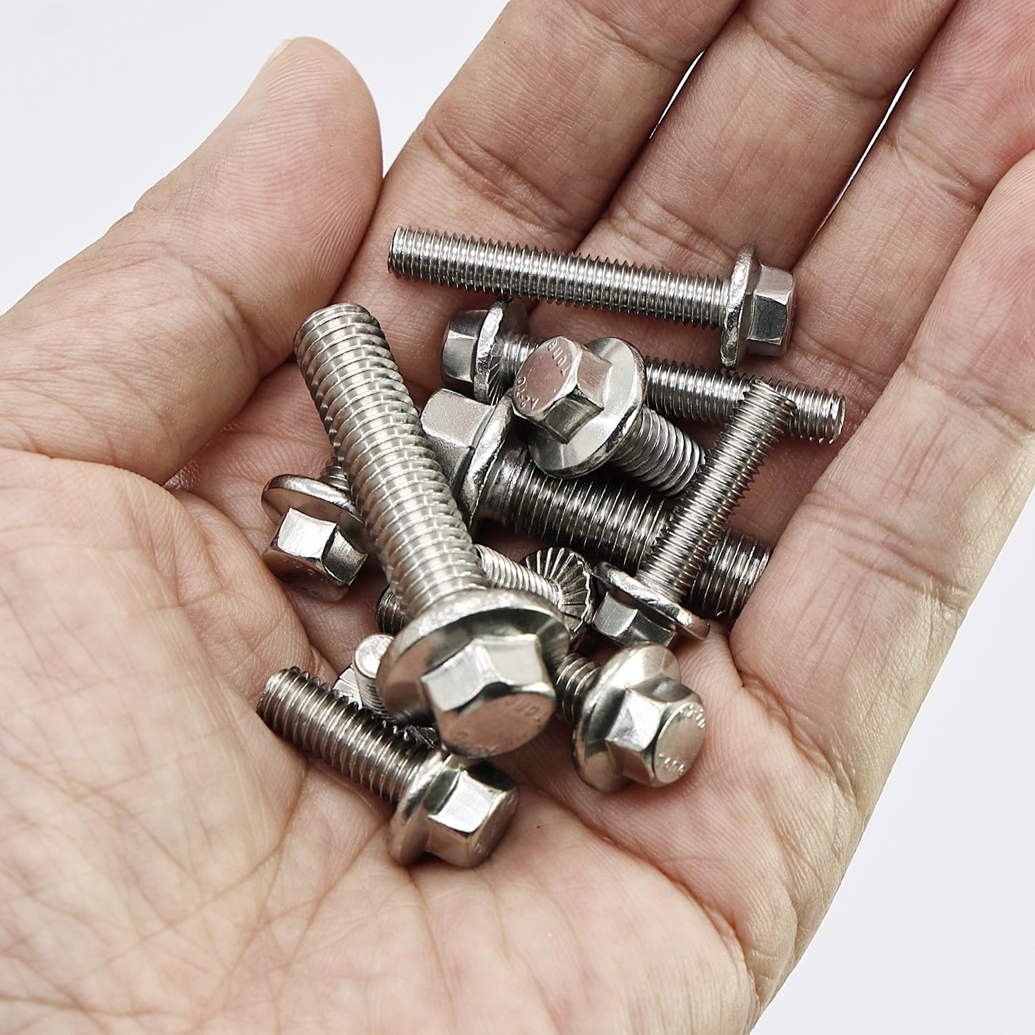 Kit di Bulloni e Dadi Flangiati da 240 Pezzi M5 M6 M8, in Acciaio Inossidabile 304. Include 14 Dimensioni Più Comuni.