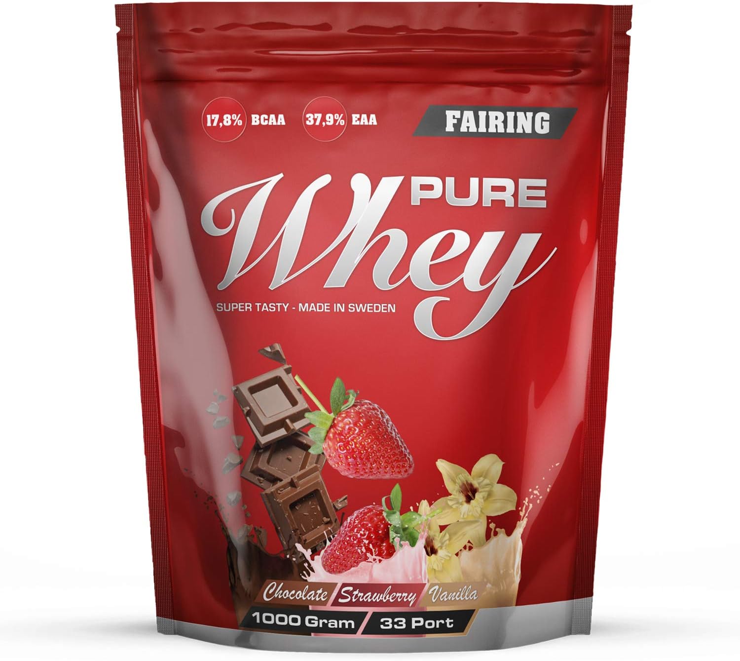 Fairing Pure Whey Protein Powder - Amino Acid Pre Post Workout Recovery Shake 1kg