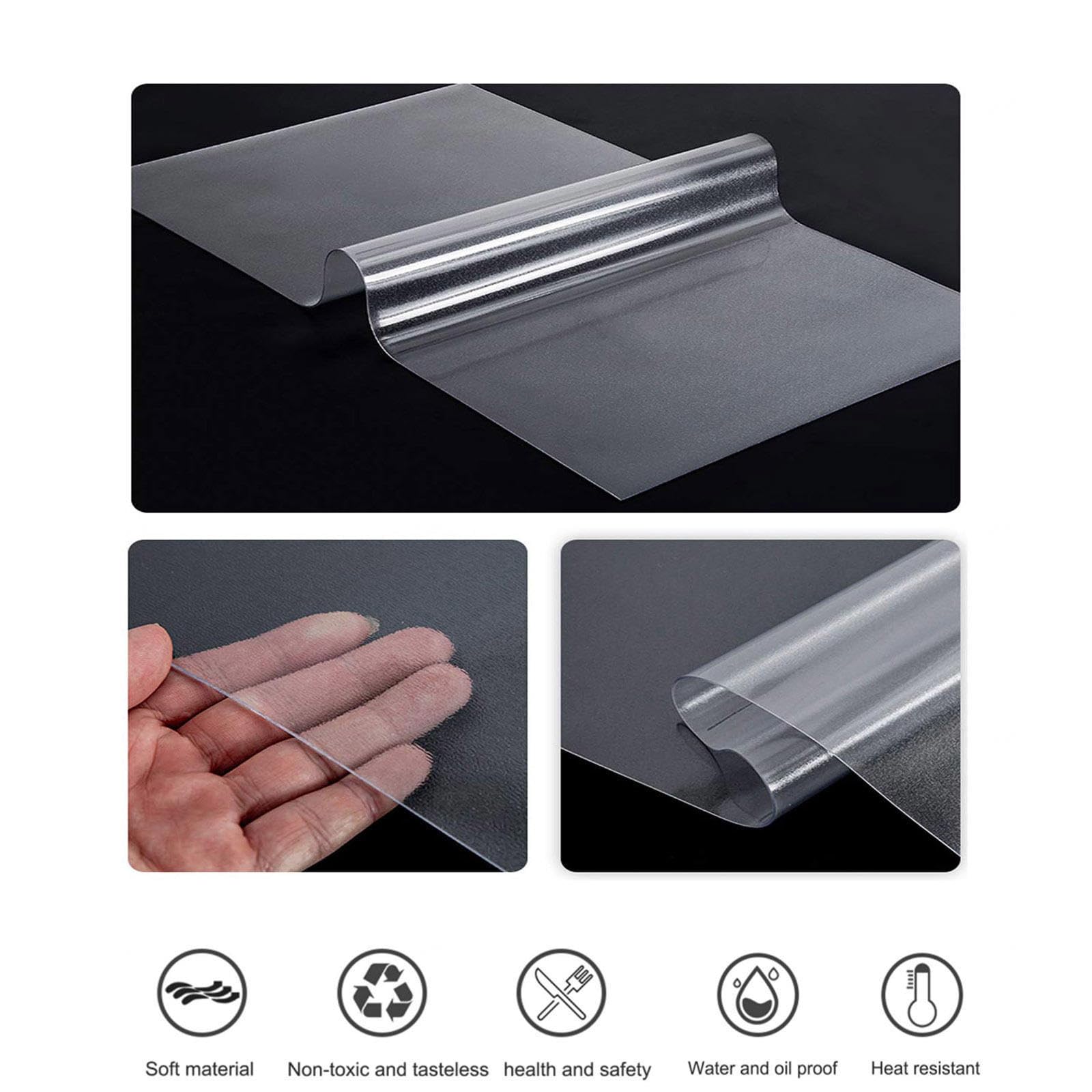 Copri Tavolo Trasparente Impermeabile all'olio Copri Tavolo PVC Trasparente per Desktop Mobili e Pavimenti,50×72in